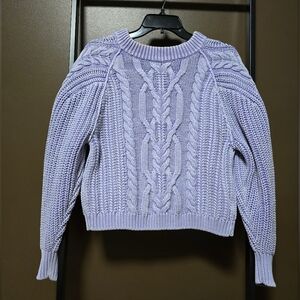 Free People Lavender Cable Knit Sweater